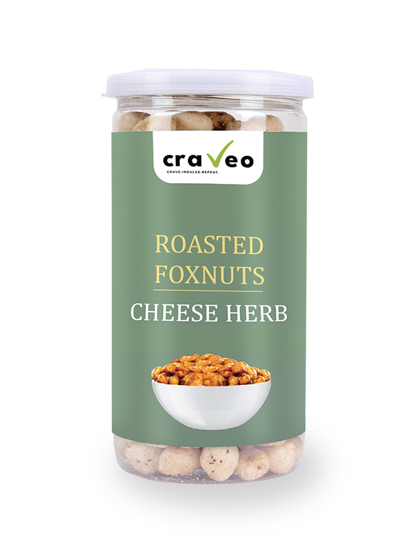 Cheese Herb Roasted Foxnuts - Light and Crunchy Snack Craveo