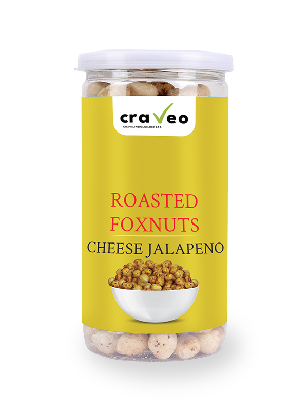 Cheese Jalapeno Roasted Foxnuts - Light and Crunchy Snack Craveo