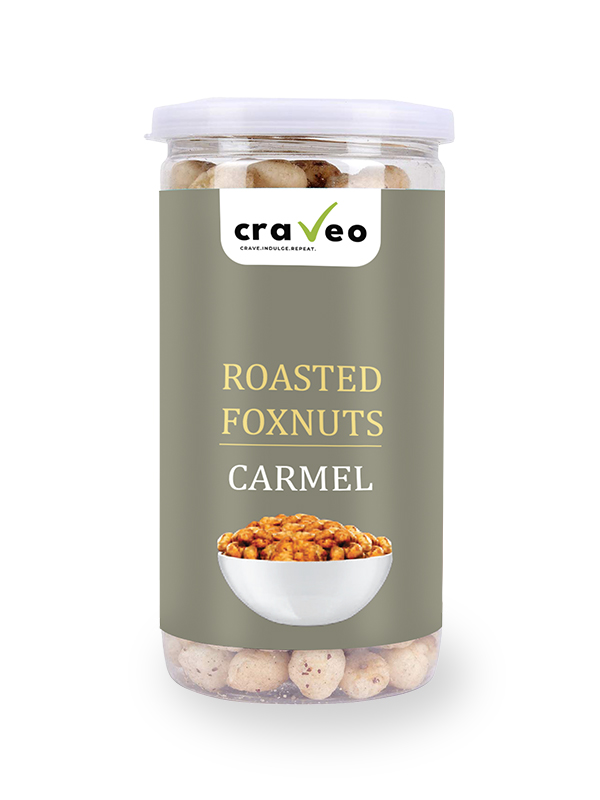 Caramel Roasted Foxnuts - Light and Crunchy Snack Craveo